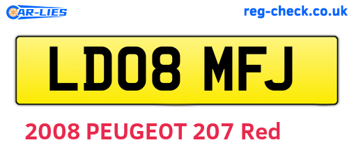 LD08MFJ are the vehicle registration plates.