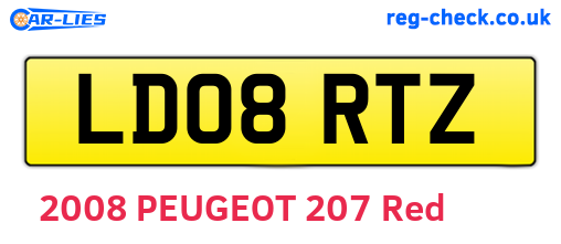 LD08RTZ are the vehicle registration plates.