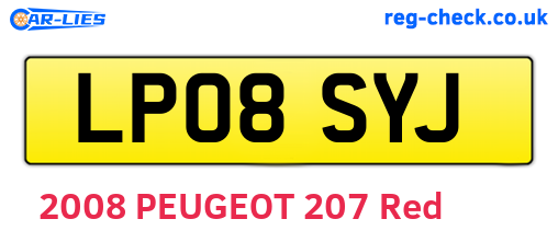 LP08SYJ are the vehicle registration plates.
