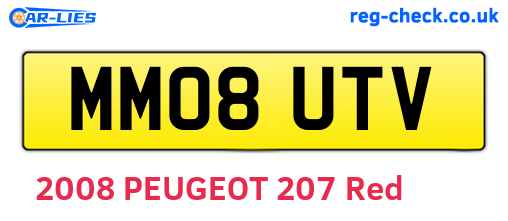MM08UTV are the vehicle registration plates.