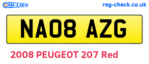 NA08AZG are the vehicle registration plates.