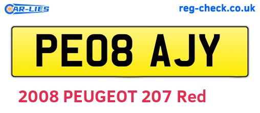 PE08AJY are the vehicle registration plates.