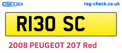 R13OSC are the vehicle registration plates.