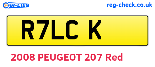 R7LCK are the vehicle registration plates.
