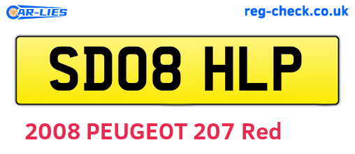 SD08HLP are the vehicle registration plates.