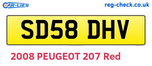 SD58DHV are the vehicle registration plates.