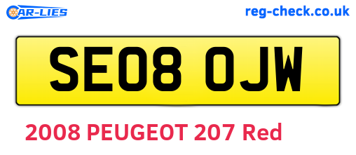 SE08OJW are the vehicle registration plates.