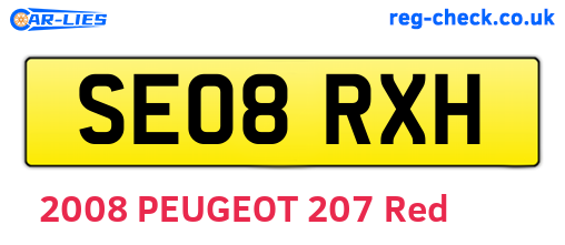 SE08RXH are the vehicle registration plates.