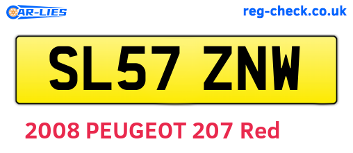 SL57ZNW are the vehicle registration plates.