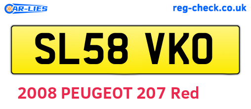 SL58VKO are the vehicle registration plates.