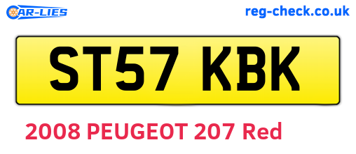 ST57KBK are the vehicle registration plates.