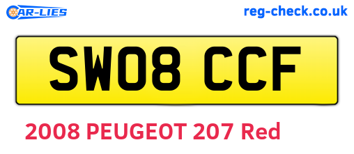 SW08CCF are the vehicle registration plates.