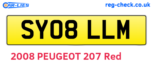 SY08LLM are the vehicle registration plates.