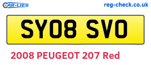 SY08SVO are the vehicle registration plates.