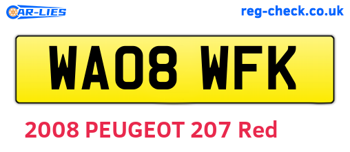 WA08WFK are the vehicle registration plates.