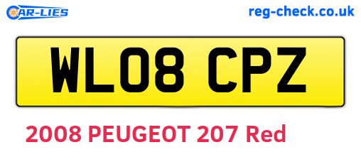 WL08CPZ are the vehicle registration plates.