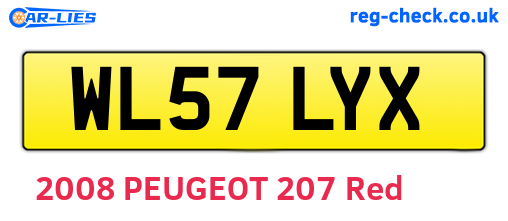 WL57LYX are the vehicle registration plates.