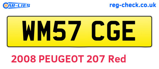 WM57CGE are the vehicle registration plates.