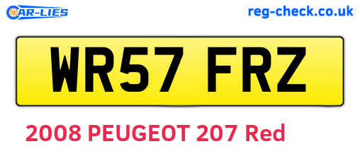 WR57FRZ are the vehicle registration plates.
