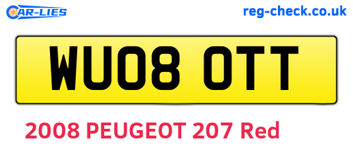 WU08OTT are the vehicle registration plates.