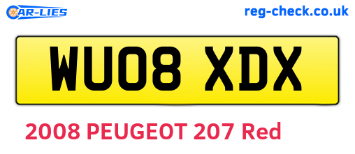 WU08XDX are the vehicle registration plates.