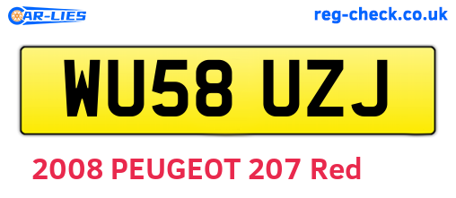 WU58UZJ are the vehicle registration plates.
