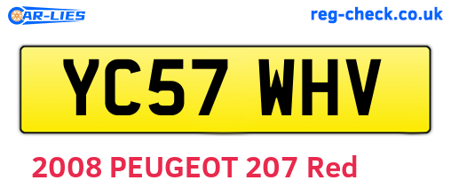 YC57WHV are the vehicle registration plates.