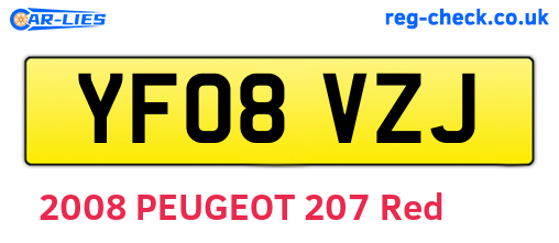 YF08VZJ are the vehicle registration plates.