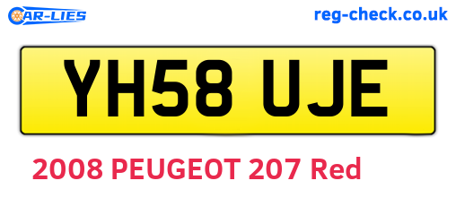 YH58UJE are the vehicle registration plates.