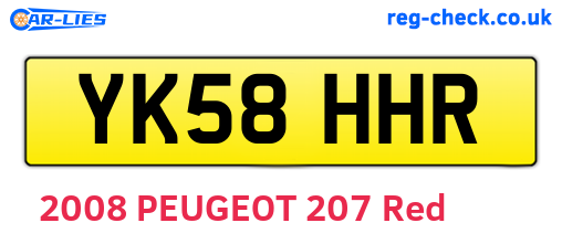 YK58HHR are the vehicle registration plates.