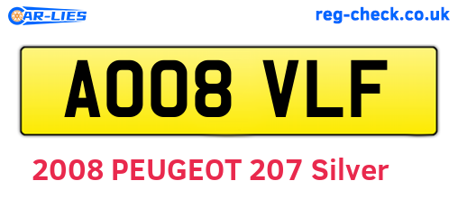 AO08VLF are the vehicle registration plates.