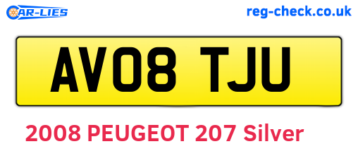 AV08TJU are the vehicle registration plates.