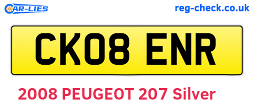 CK08ENR are the vehicle registration plates.