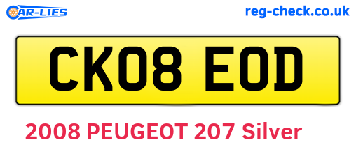 CK08EOD are the vehicle registration plates.