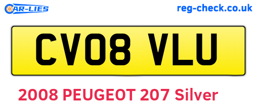CV08VLU are the vehicle registration plates.