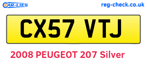CX57VTJ are the vehicle registration plates.