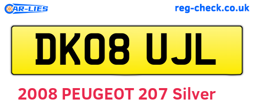 DK08UJL are the vehicle registration plates.