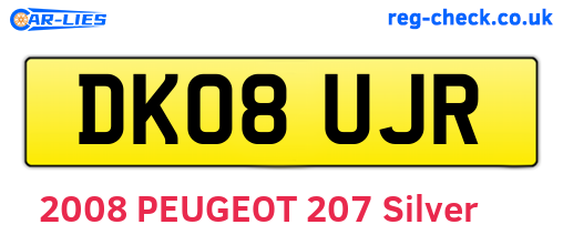 DK08UJR are the vehicle registration plates.