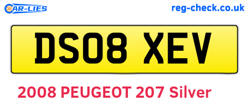 DS08XEV are the vehicle registration plates.