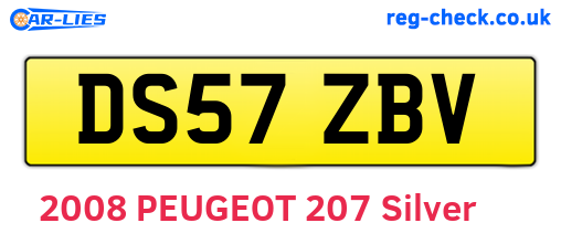 DS57ZBV are the vehicle registration plates.