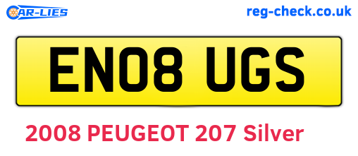 EN08UGS are the vehicle registration plates.