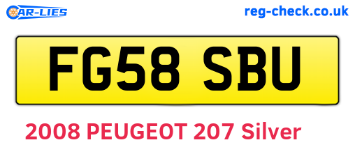FG58SBU are the vehicle registration plates.