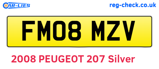 FM08MZV are the vehicle registration plates.