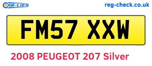 FM57XXW are the vehicle registration plates.