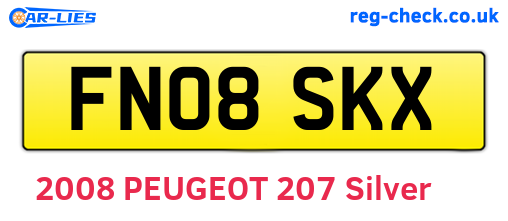 FN08SKX are the vehicle registration plates.