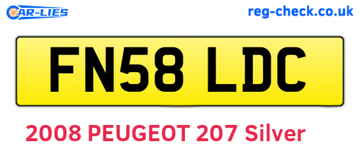 FN58LDC are the vehicle registration plates.