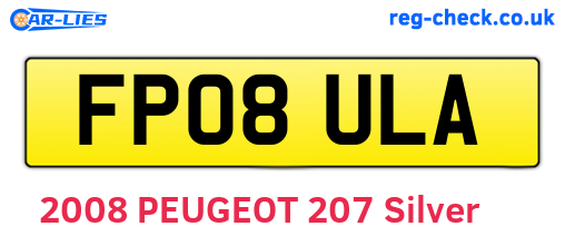FP08ULA are the vehicle registration plates.