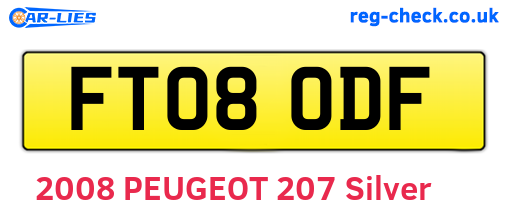 FT08ODF are the vehicle registration plates.