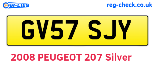 GV57SJY are the vehicle registration plates.