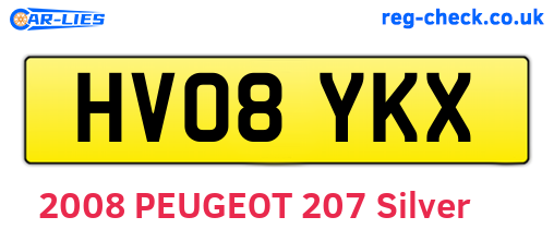 HV08YKX are the vehicle registration plates.